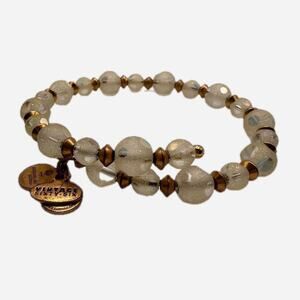 Alex & Ani Bangle Beaded Bracelet Gold Bronze Charm